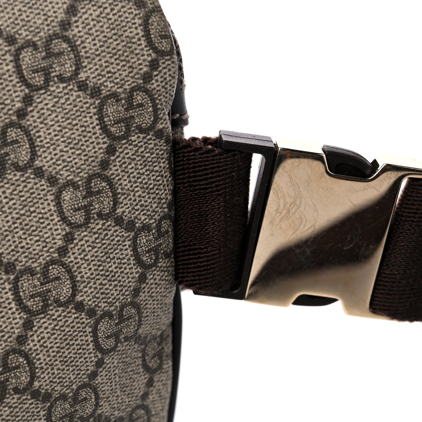 GG Supreme Monogram Belt Bag Dark Brown