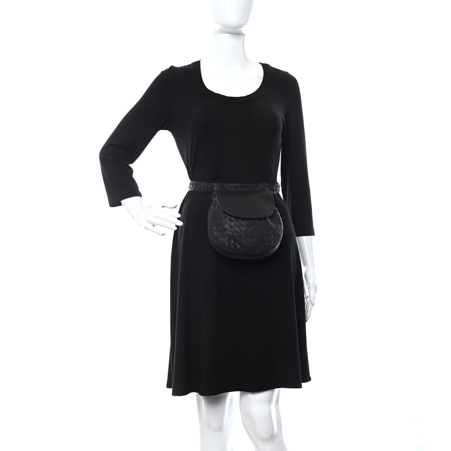 Nappa Intrecciato Belt Bag Black