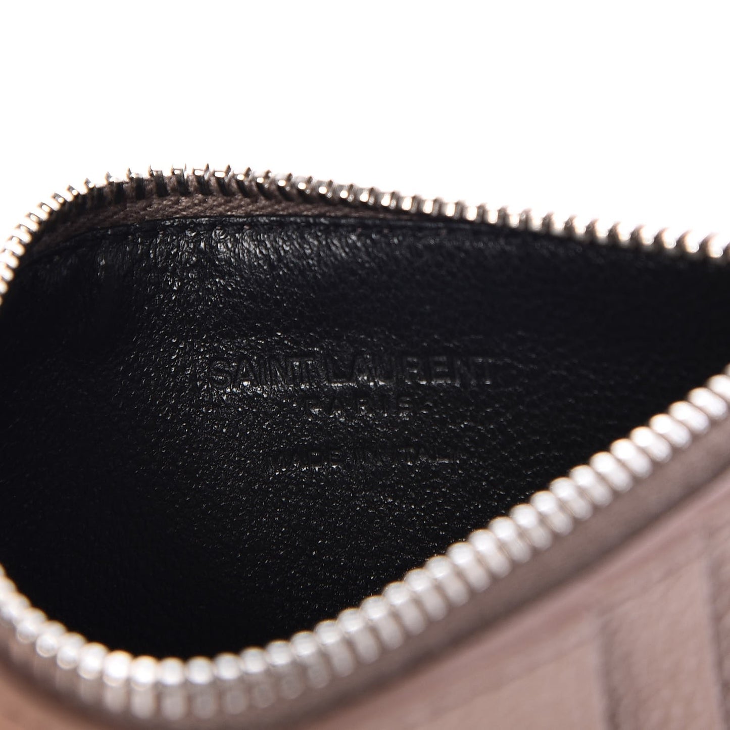 Grained Calfskin 5 Fragments Zip Pouch Card Holder Fard