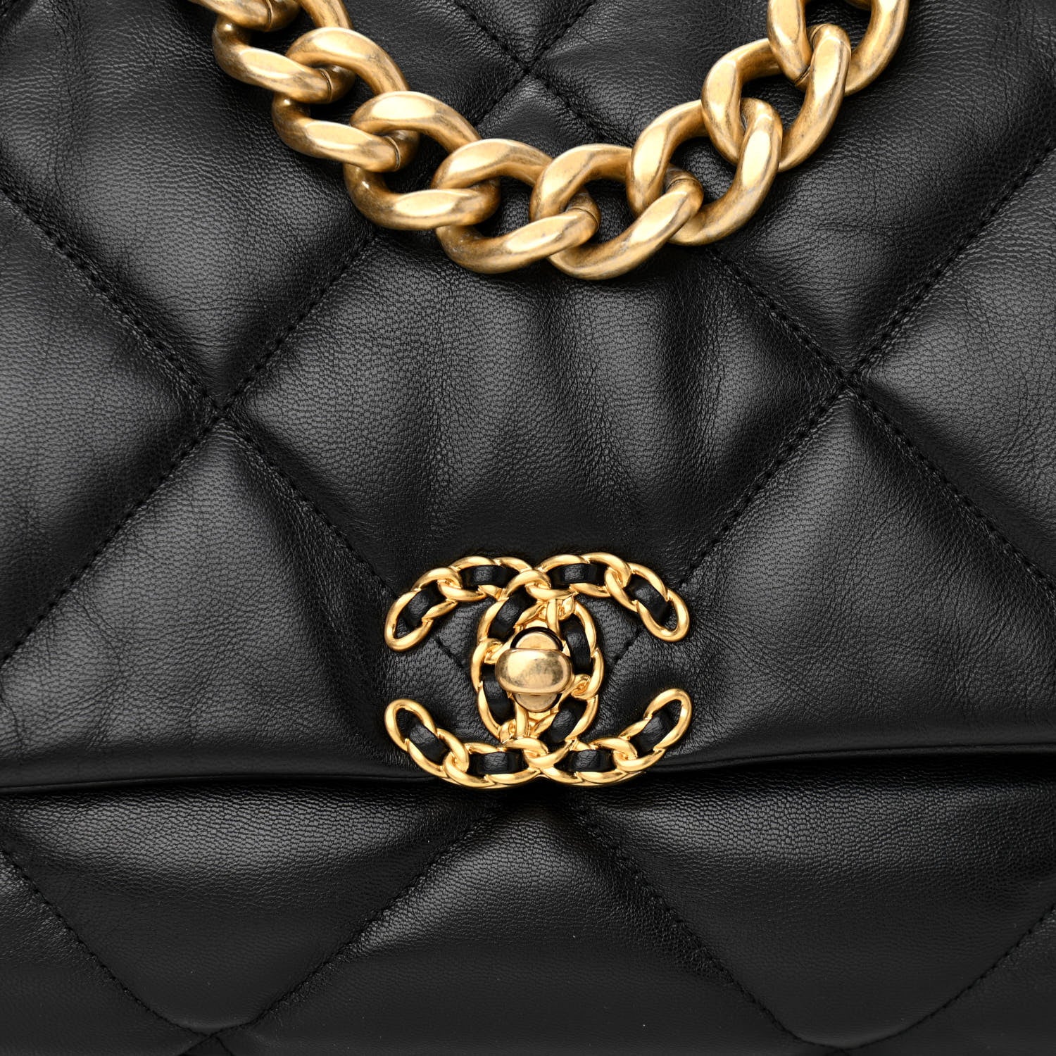 Chanel Lambskin Quilted Maxi Chanel 19 Flap Black 8 of 10