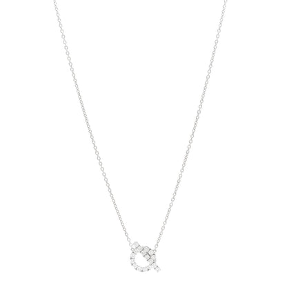 Hermes 18K White Gold Diamond Finesse Pendant Necklace 1 of 5
