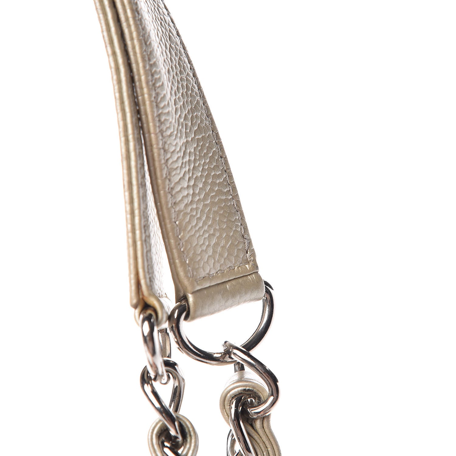 Chanel Metallic Caviar Quilted Petit Shopping Tote PST Pearl 26 of 34