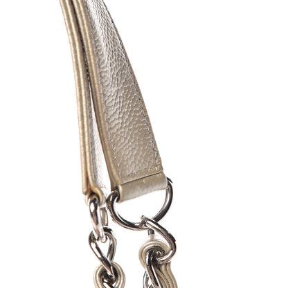 Chanel Metallic Caviar Quilted Petit Shopping Tote PST Pearl 26 of 34