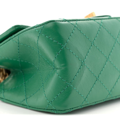 Chanel Aged Calfskin Quilted 2.55 Reissue Mini Flap Green 9 of 10