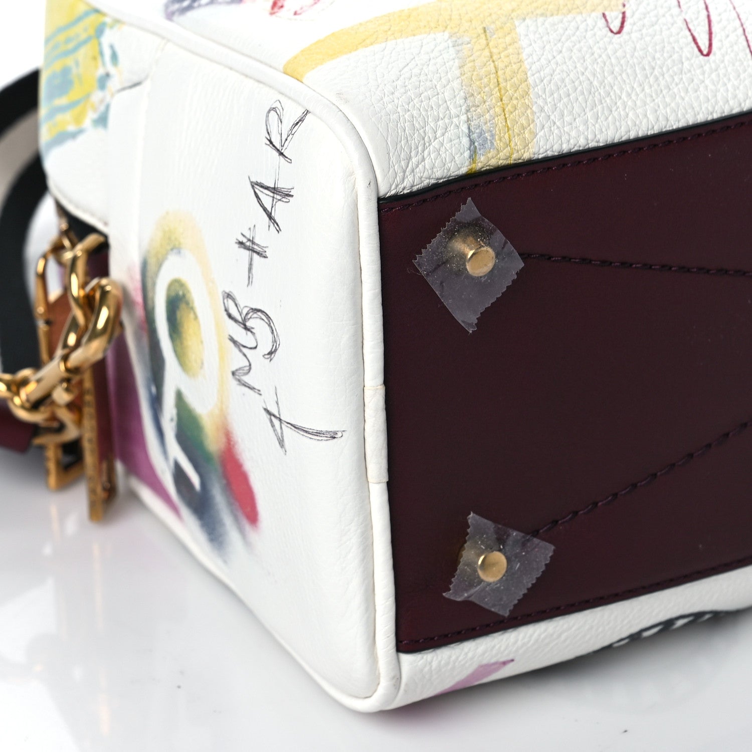 Marc Jacobs Calfskin Graffiti Satchel Bag Off White 7 of 9