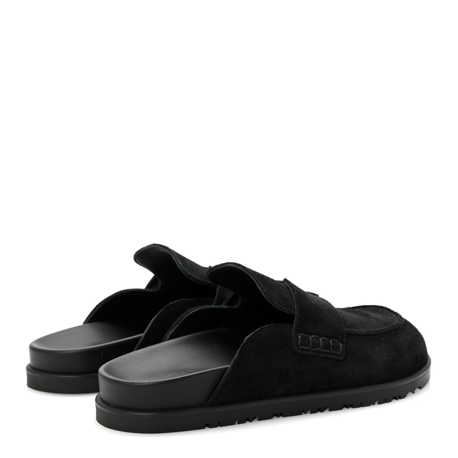 Hermes Suede Calfskin Go Mules 39 Black 10 of 18