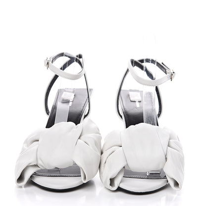 Balenciaga Lambskin Square Knife Bow Sandals 41 White 2 of 9