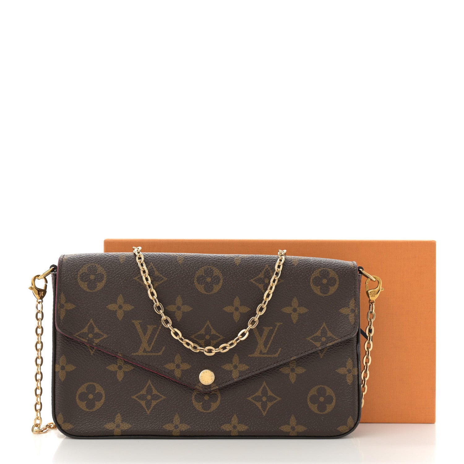Louis Vuitton Monogram Pochette Felicie Chain Wallet Fuchsia 13 of 13