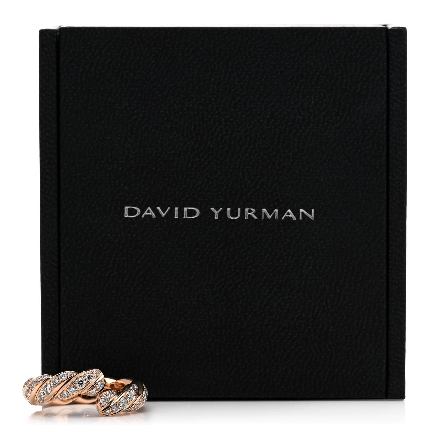 David Yurman 18K Rose Gold Diamond 5mm Paveflex Band Ring 53 6.5 5 of 5