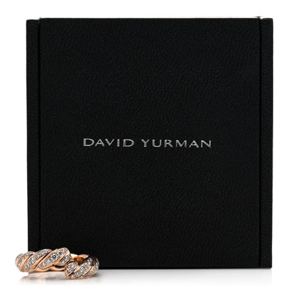 David Yurman 18K Rose Gold Diamond 5mm Paveflex Band Ring 53 6.5 5 of 5