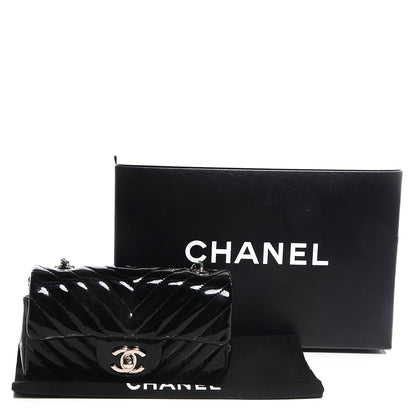Chanel Patent Chevron Quilted Extra Mini Flap Black 5 of 8