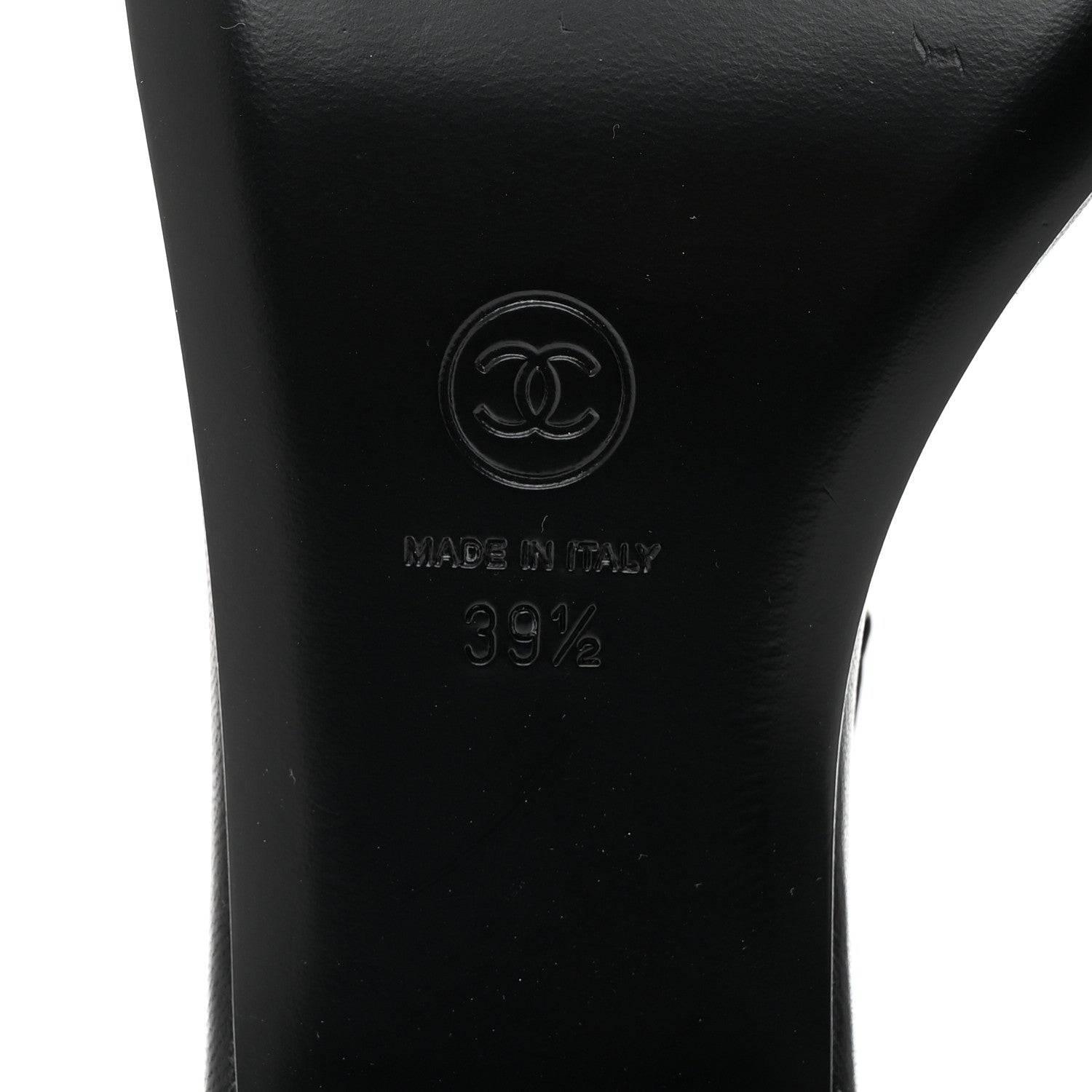 Chanel Lambskin Metal Heart Thong Sandals 39.5 Black 7 of 7