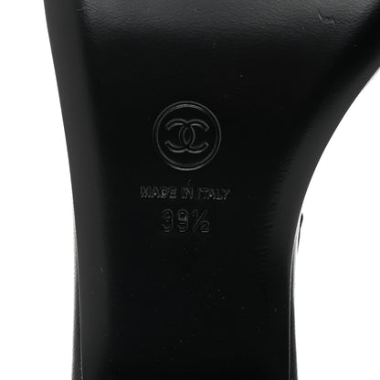 Chanel Lambskin Metal Heart Thong Sandals 39.5 Black 7 of 7