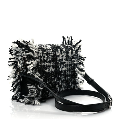 Dolce & Gabbana Tweed Mini Millennials Crossbody Bag Black White 3 of 9