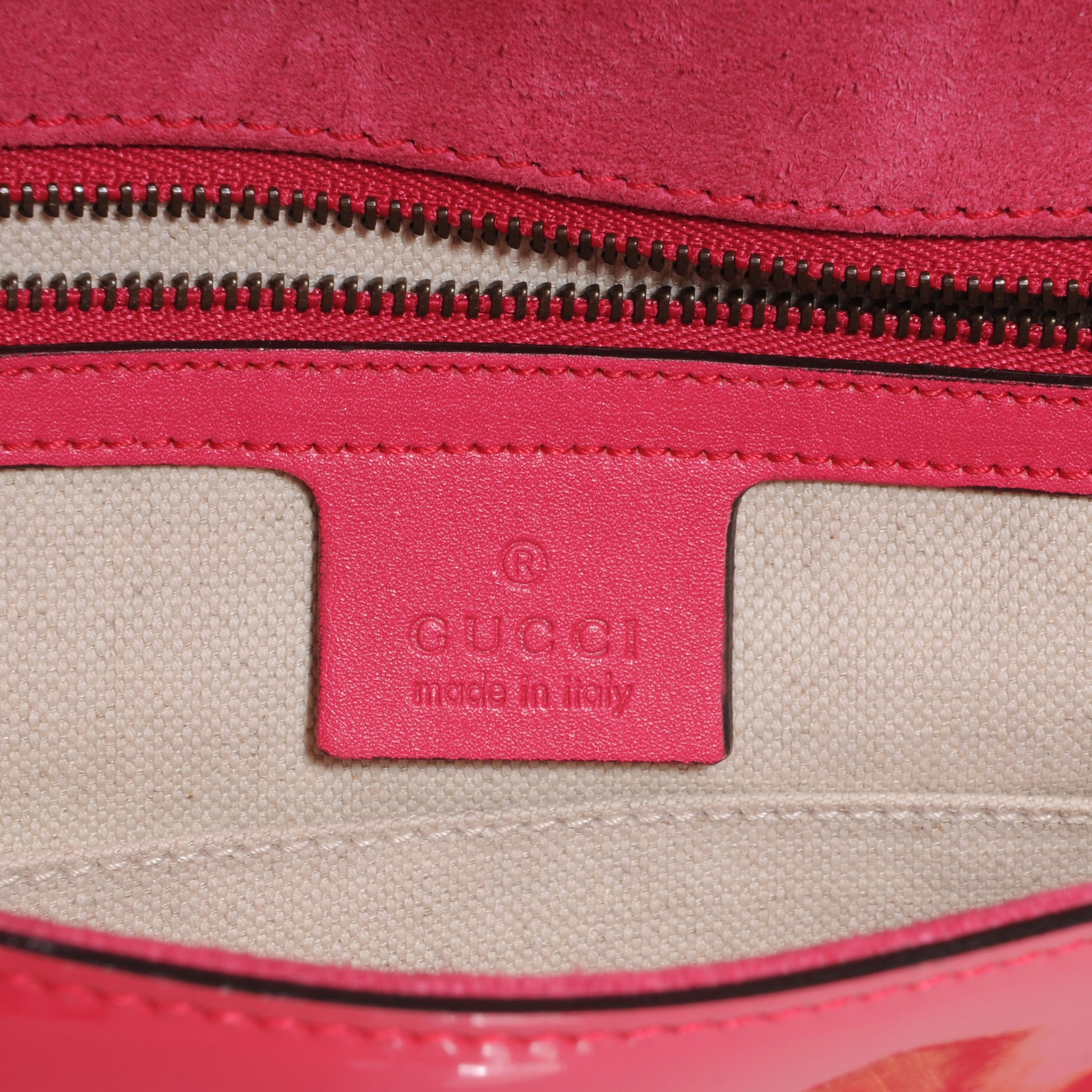 Gucci Patent Large Bright Bit Clutch Shocking Pink 7 of 9