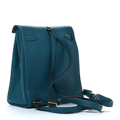Hermes Taurillon Clemence Kelly Ado Backpack Teal 2 of 4