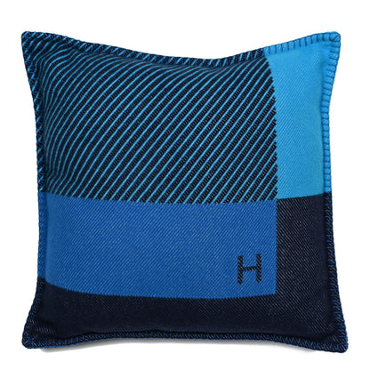 Hermes Wool Cashmere H Riviera Pillow Bleu Paon 2 of 3