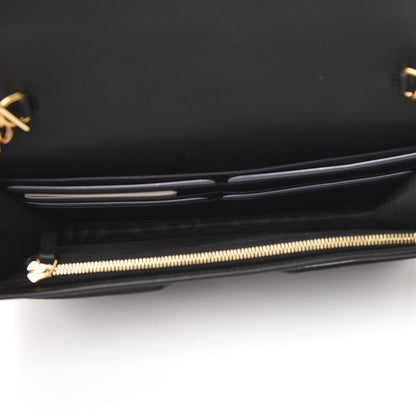 Gucci Calfskin Diagonal GG Mini Chain Wallet Black Gold 5 of 12