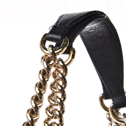 Gucci Pebbled Calfskin Large Soho Chain Shoulder Bag Black 10 of 11