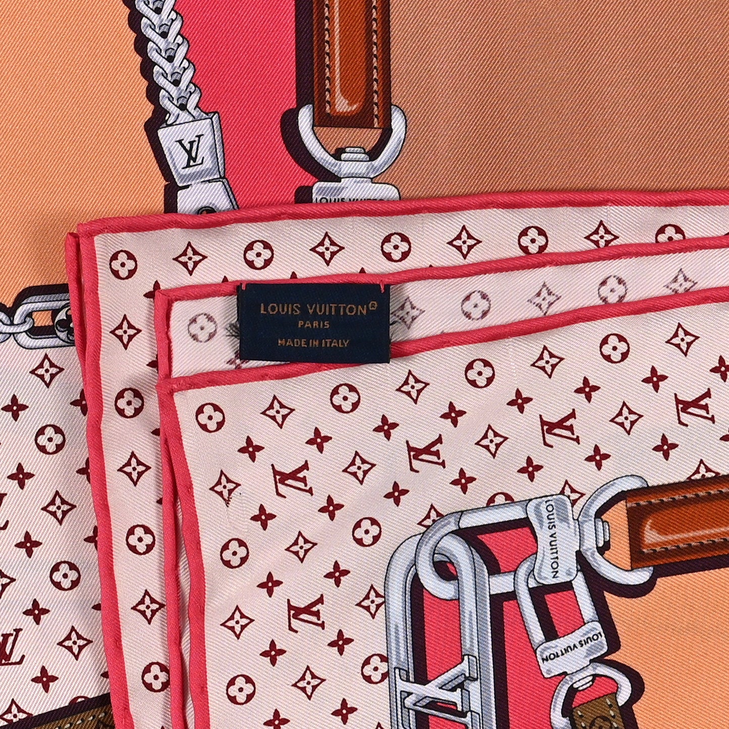 Silk My LV Chain Square Scarf 90 Grenadine