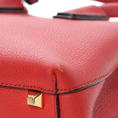 MCM Grained Calfskin Mini Milla Tote Red 12 of 15