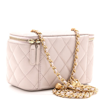 Chanel Lambskin Quilted Pearl Crush Small Vanity Case With Chain Light Purple 3 of 10
