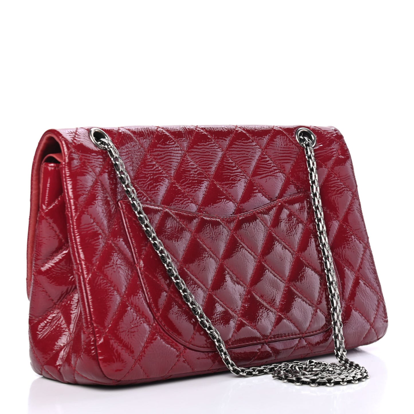 Distressed Patent Quilted 2.55 Reissue 227 Flap Red