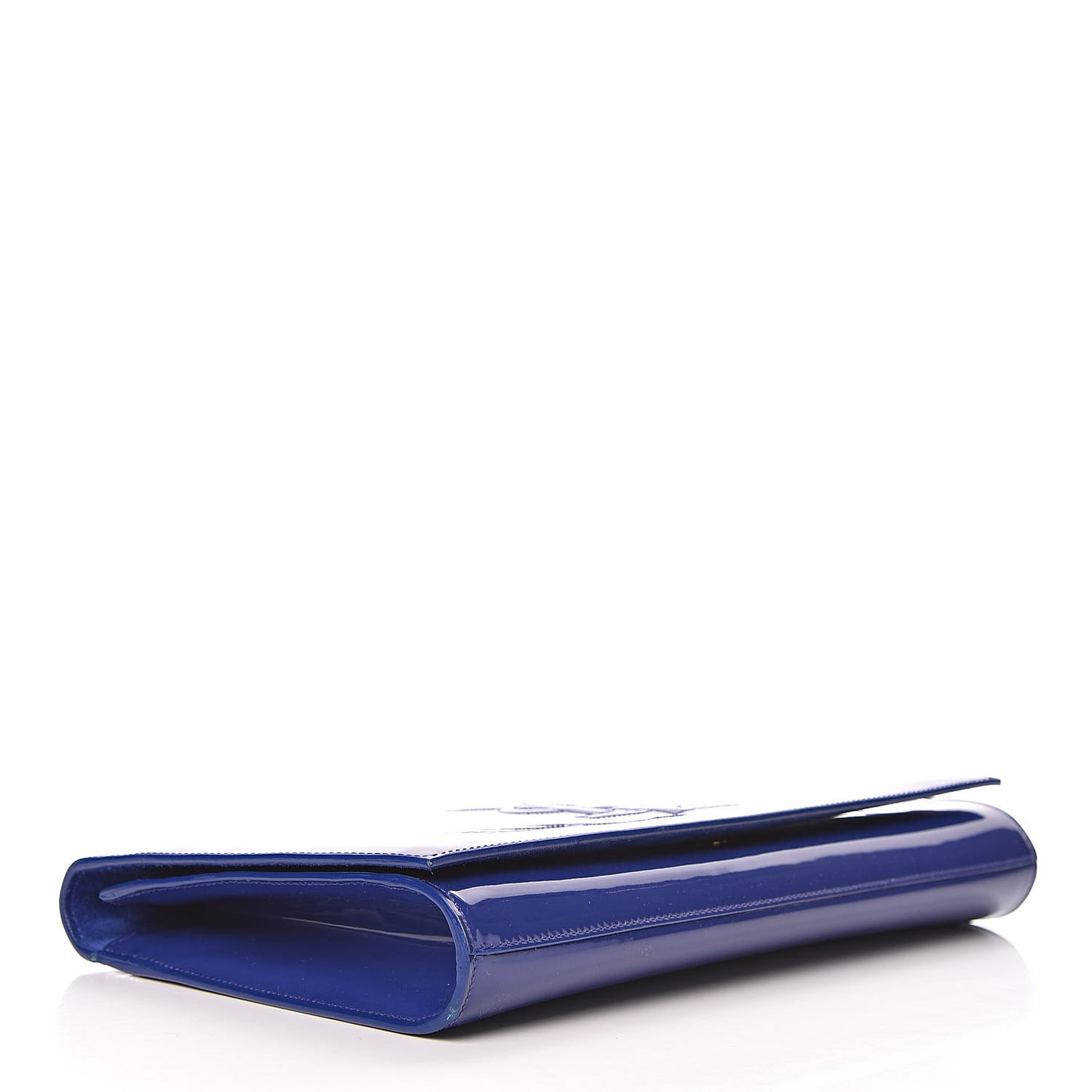 Patent Calfskin Monogram Large Belle De Jour Clutch Royal Blue