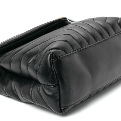 Saint Laurent Calfskin Y Quilted Monogram Medium Loulou Chain Satchel Black 11 of 12