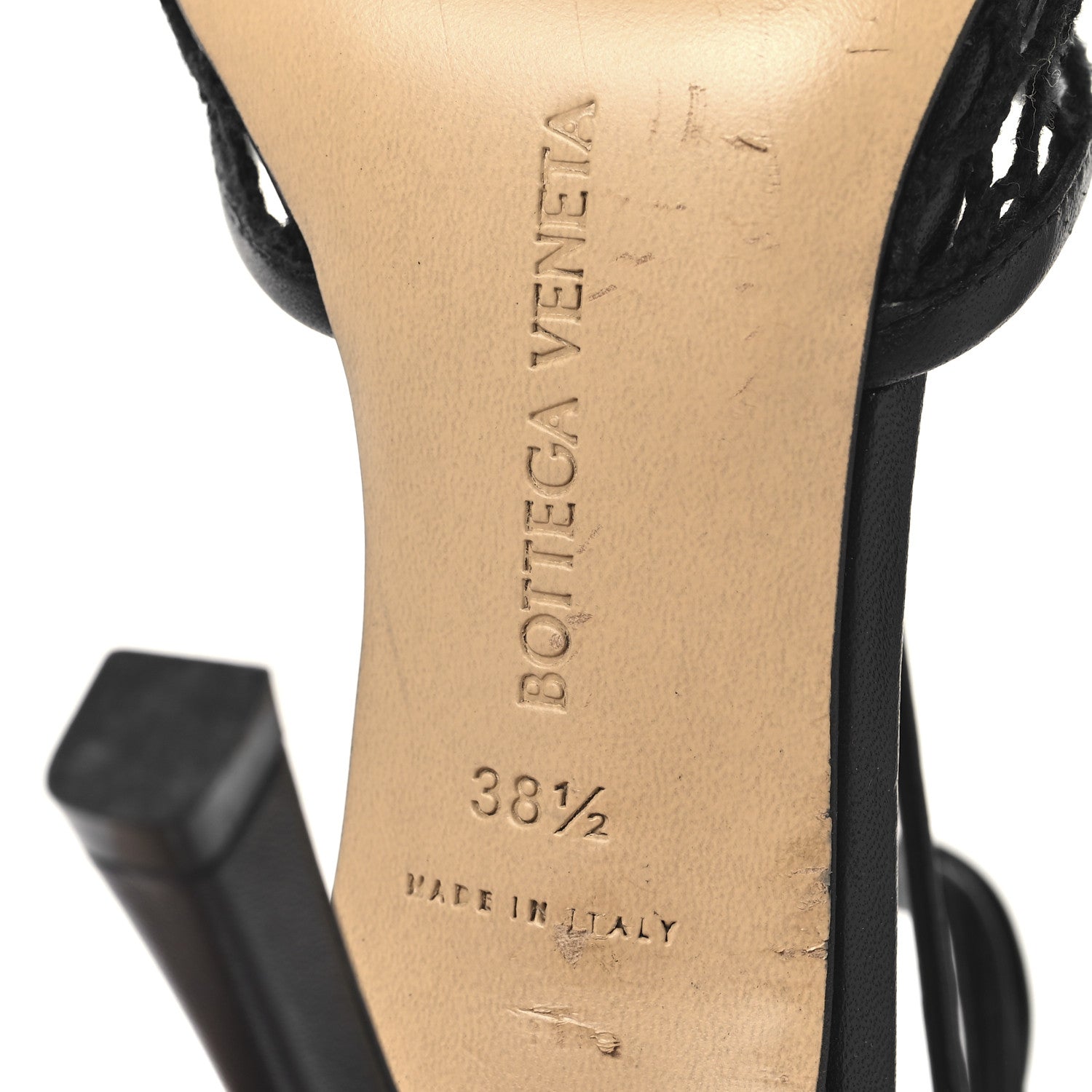 Bottega Veneta Mesh Nappa Stretch Ankle Tie 90mm Sandals 38.5 Black 7 of 9