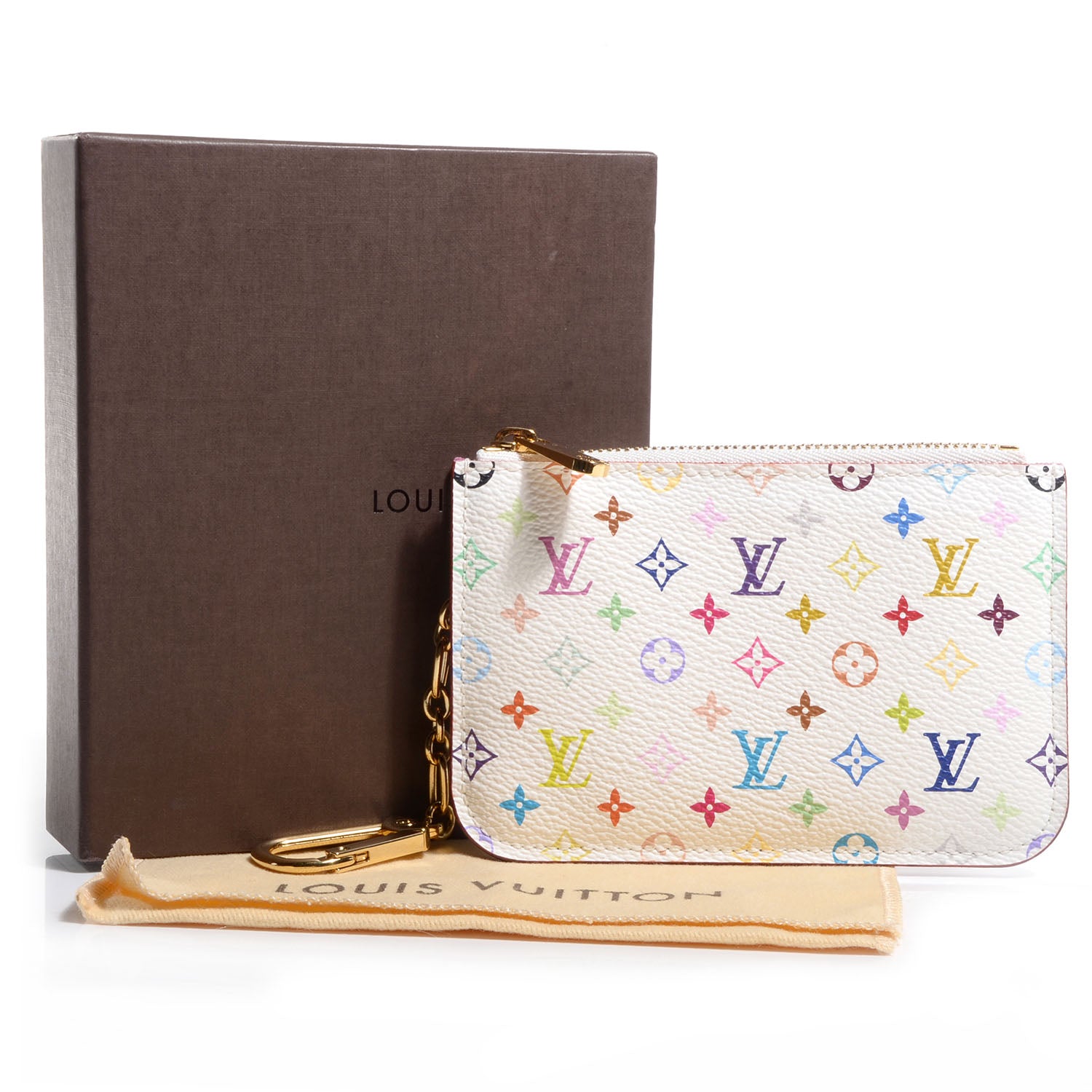 Louis Vuitton Monogram Multicolor Key Pouch White 7 of 7