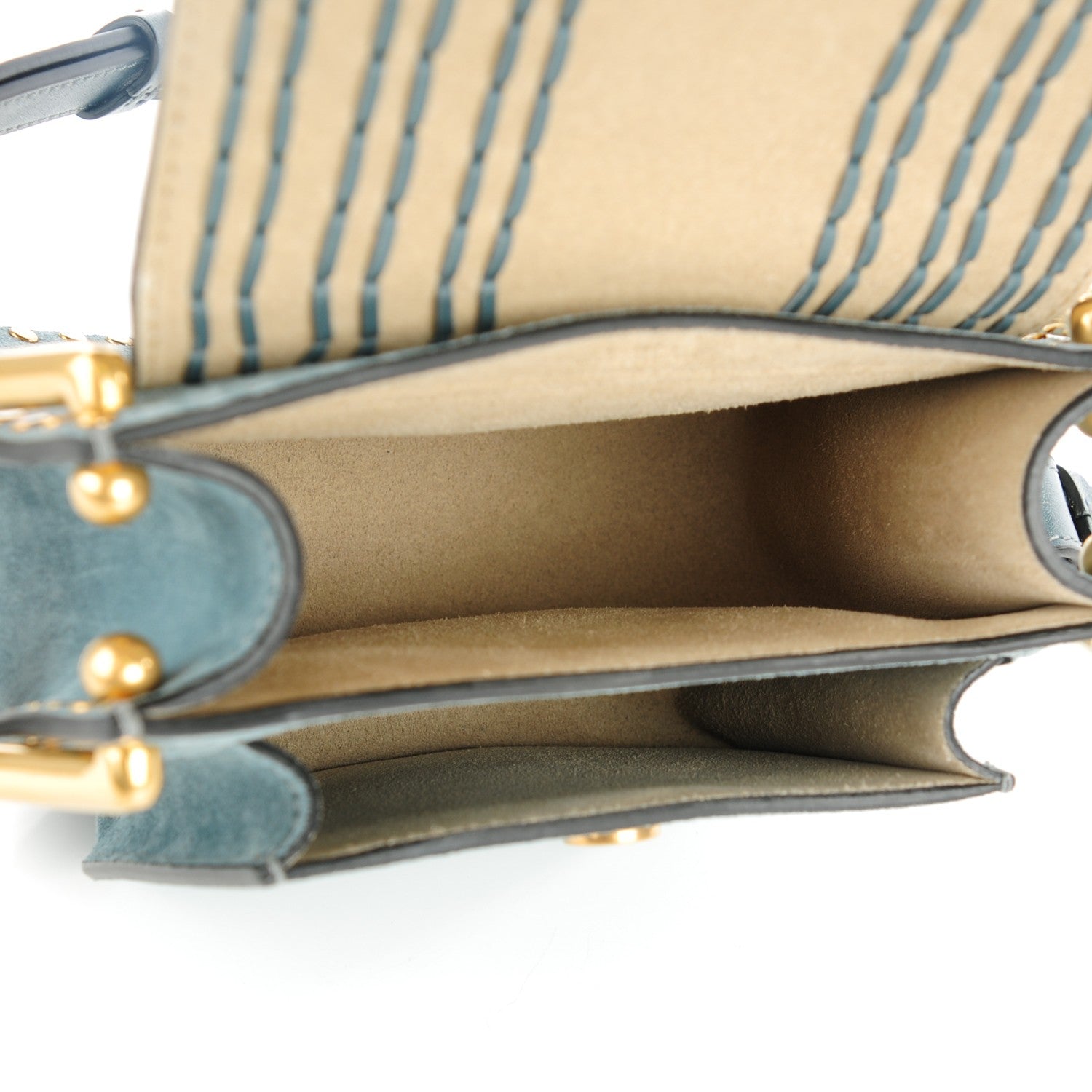 Chloe Suede Calfskin Braided Mini Hudson Shoulder Bag Cloudy Blue 5 of 8