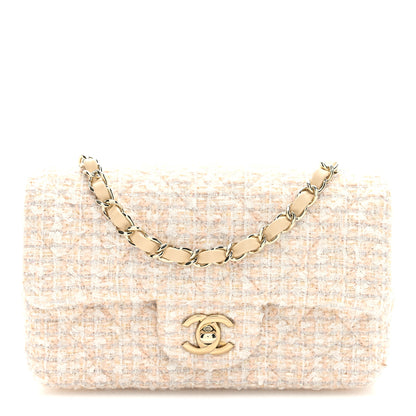 Chanel Tweed Quilted Mini Rectangular Flap Beige 1 of 10