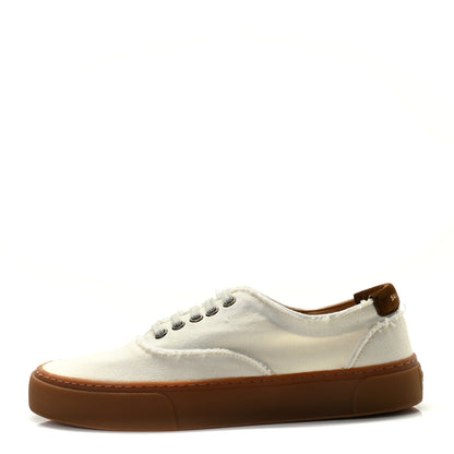 Saint Laurent Distressed Canvas Womens Venice Sneakers 38 White 1 of 18
