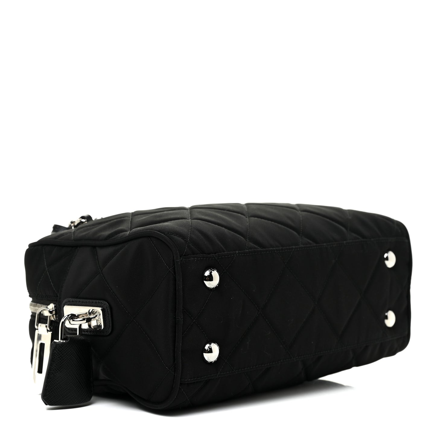 Nylon Tessuto Impuntu Quilted Shoulder Bag Black