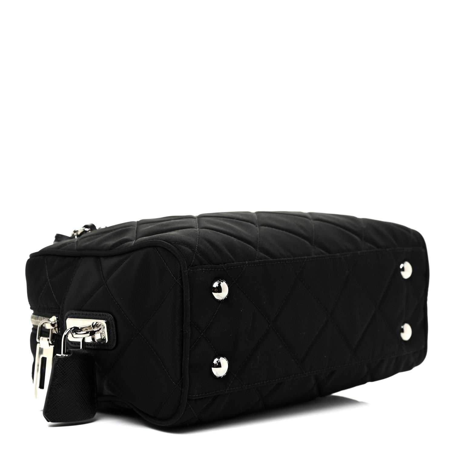 Prada Nylon Tessuto Impuntu Quilted Shoulder Bag Black 4 of 9