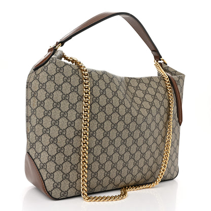 Gucci GG Supreme Monogram Large Linea A Hobo Light Brown 3 of 12