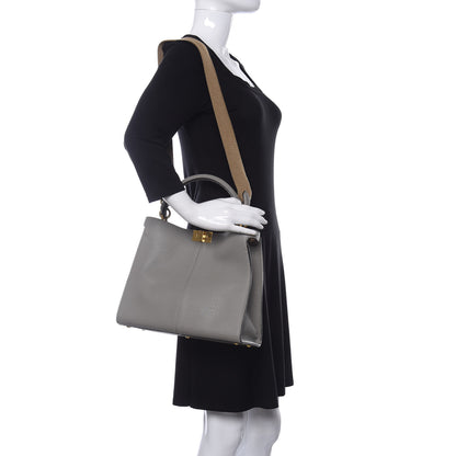 Fendi Cuoio Romano Selleria Medium Peekaboo X-Lite Tortora 2 of 8
