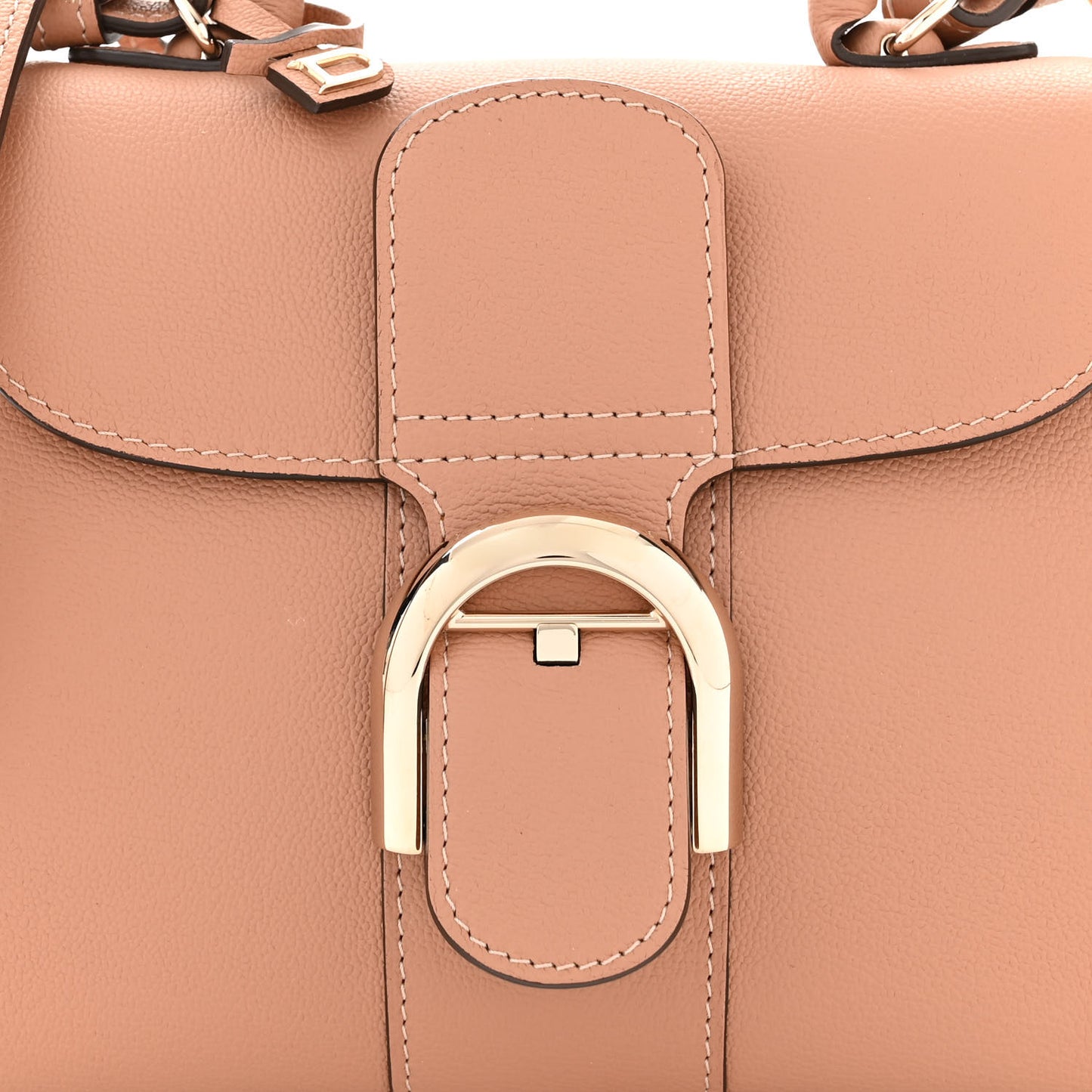 Grained Calfskin Mini Brillant Satchel Nude