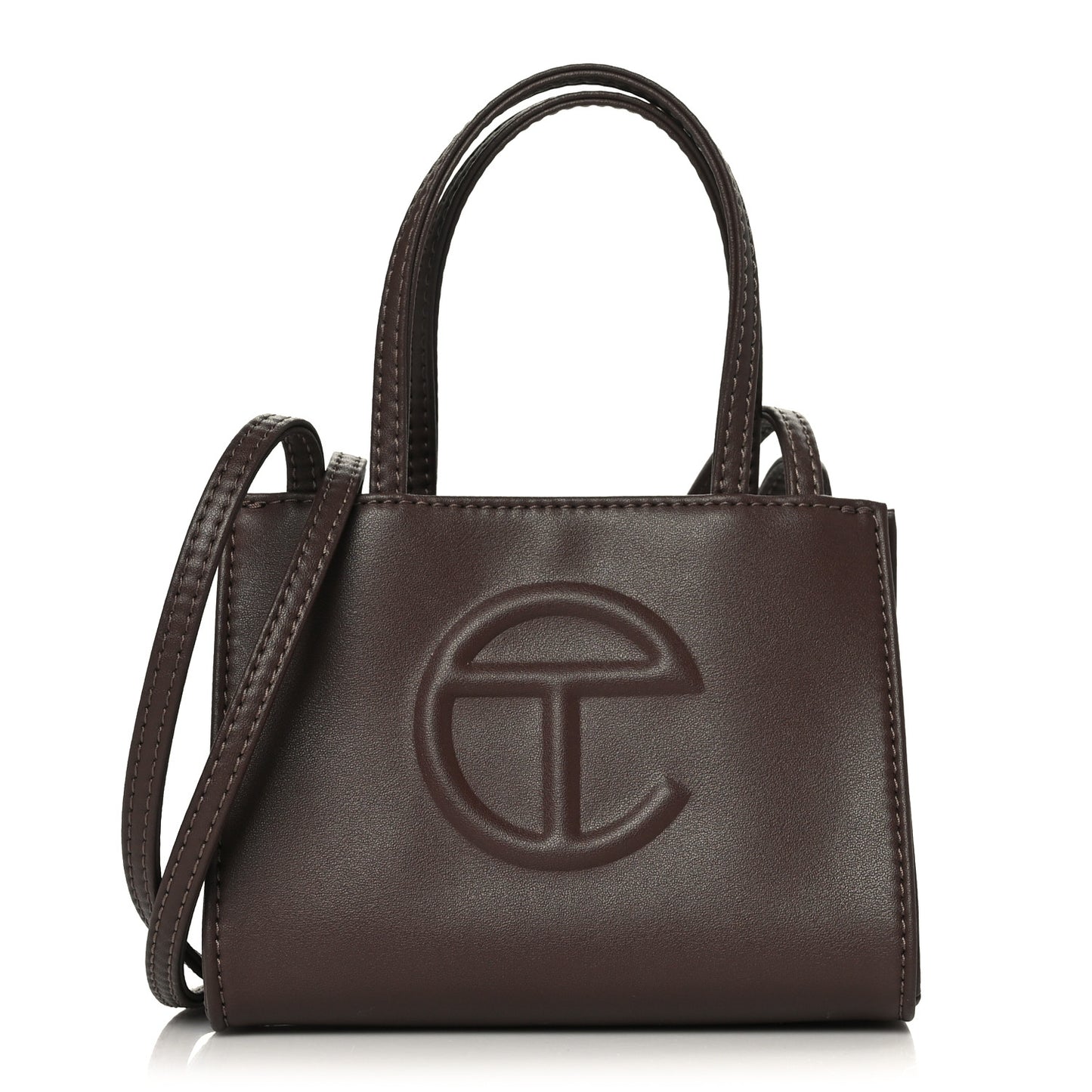 Vegan Leather Small Shopping Bag Chocolate