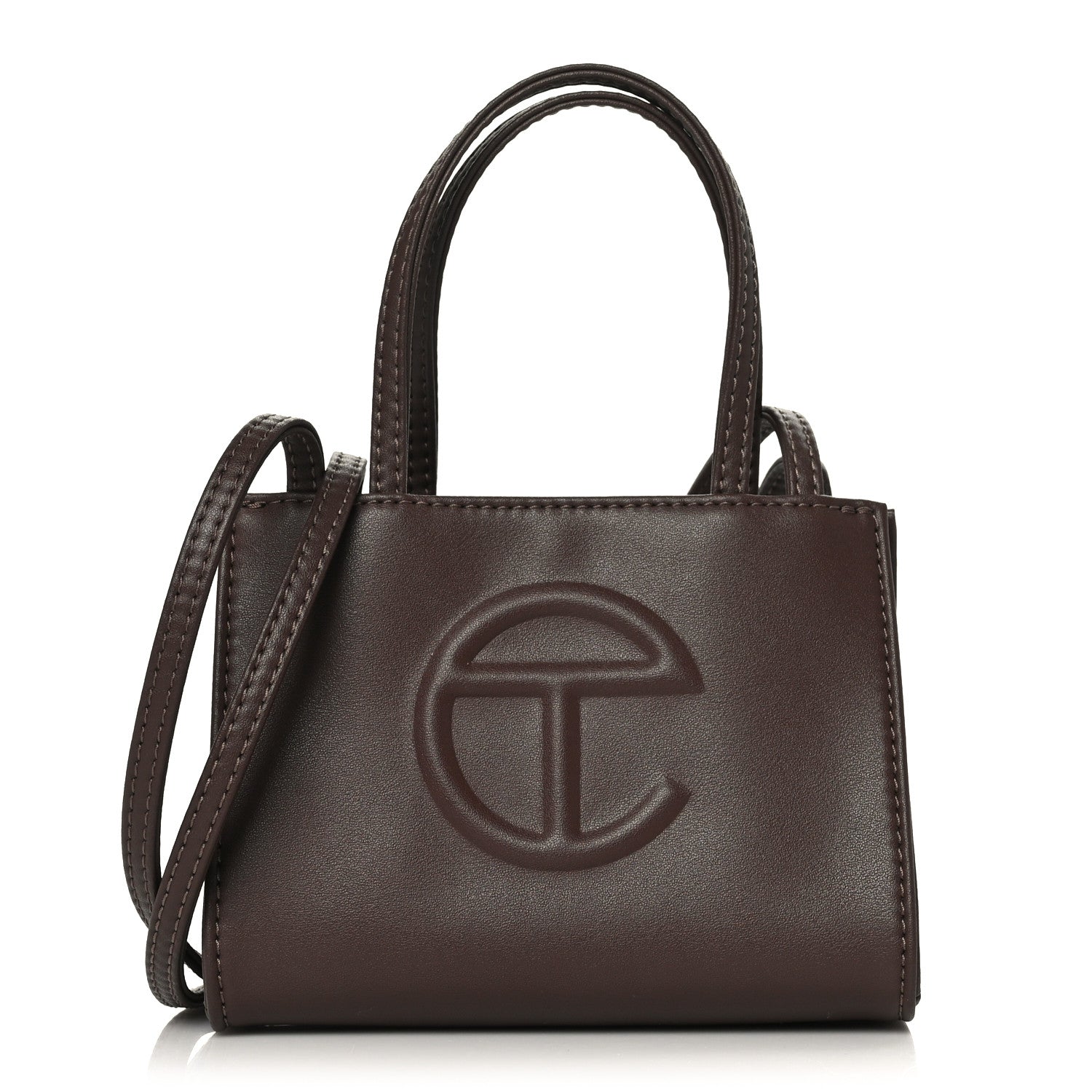 Telfar Vegan Leather Small Shopping Bag Chocolate 1 of 8