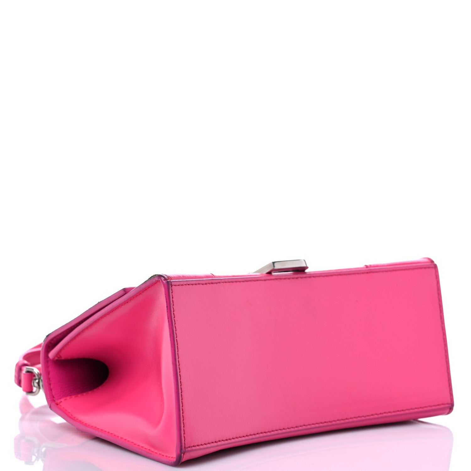 Balenciaga Shiny Box Calfskin Small Hourglass Top Handle Bag Acid Fuchsia 4 of 15