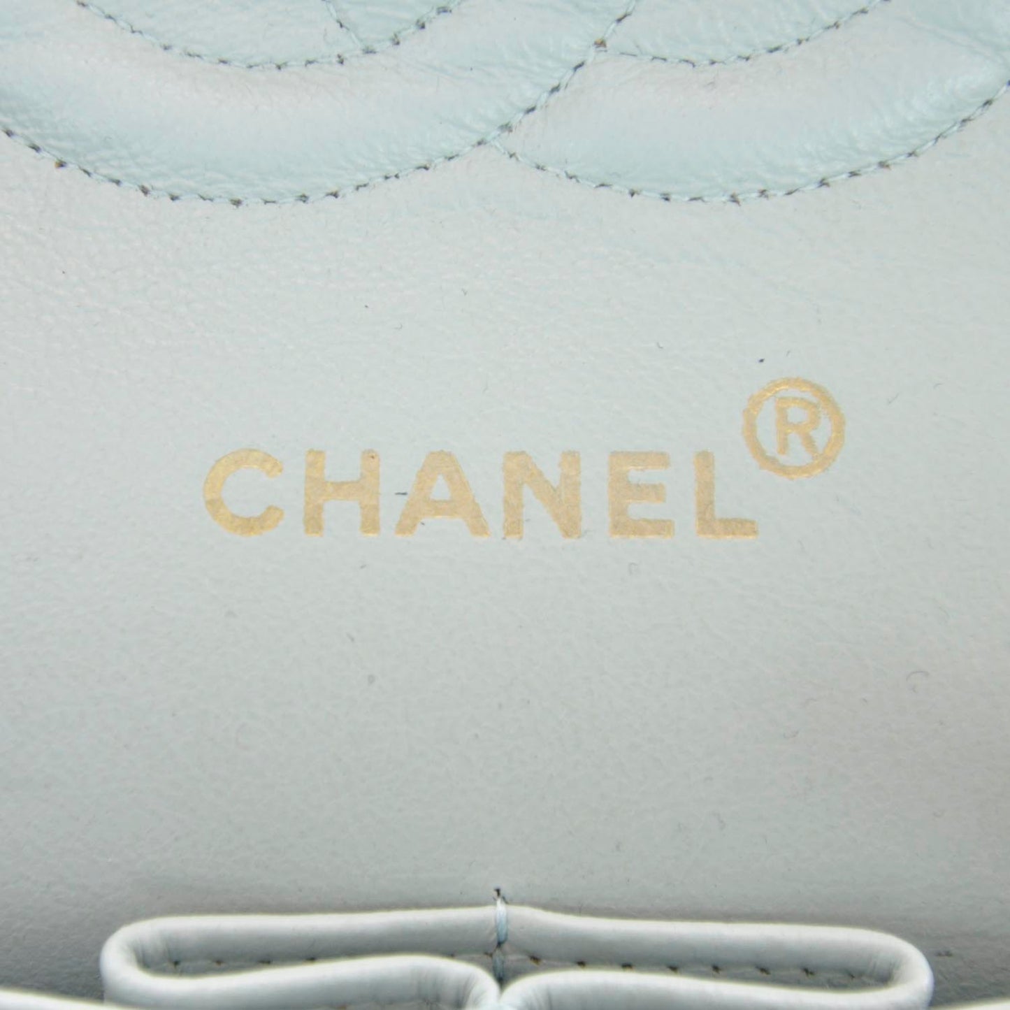 Lambskin Quilted Medium Double Flap Light Blue