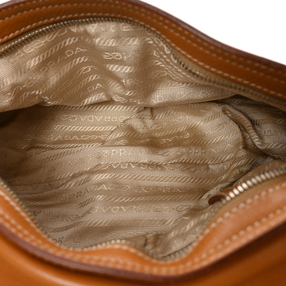Prada Calfskin Studded Shoulder Bag  Caramel 5 of 9