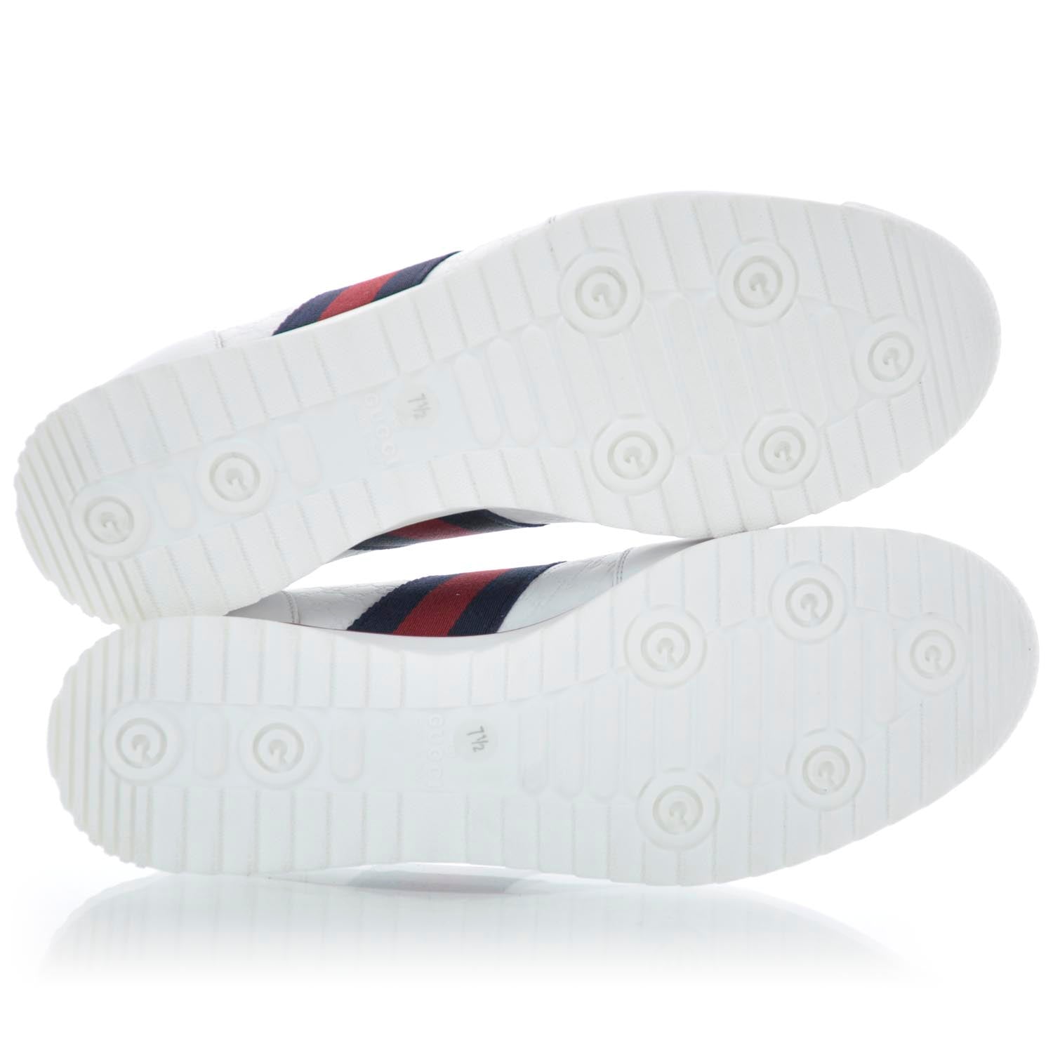 Gucci Mens Guccissima Web Sneakers 7.5 White 6 of 7