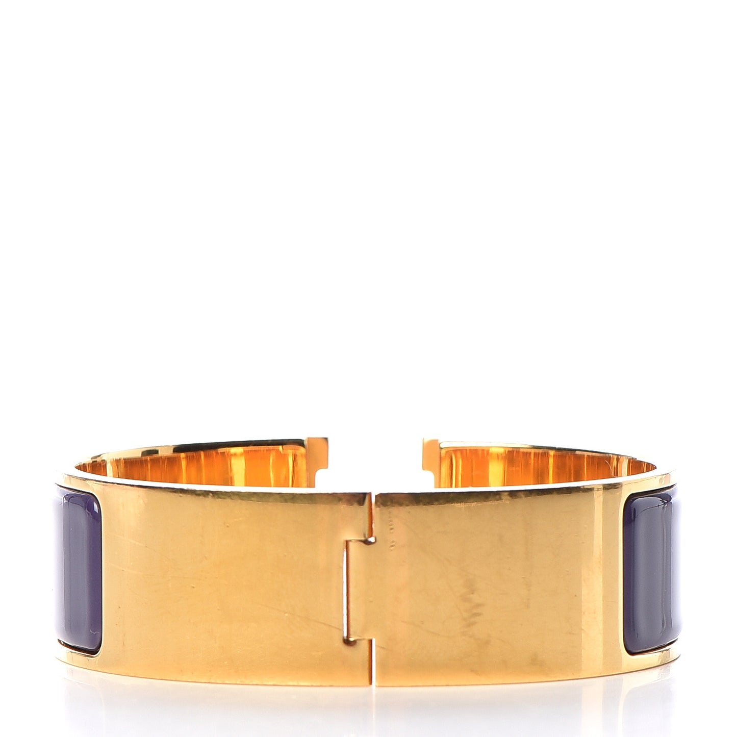 Enamel Wide Clic Clac H Bracelet GM Pourpre