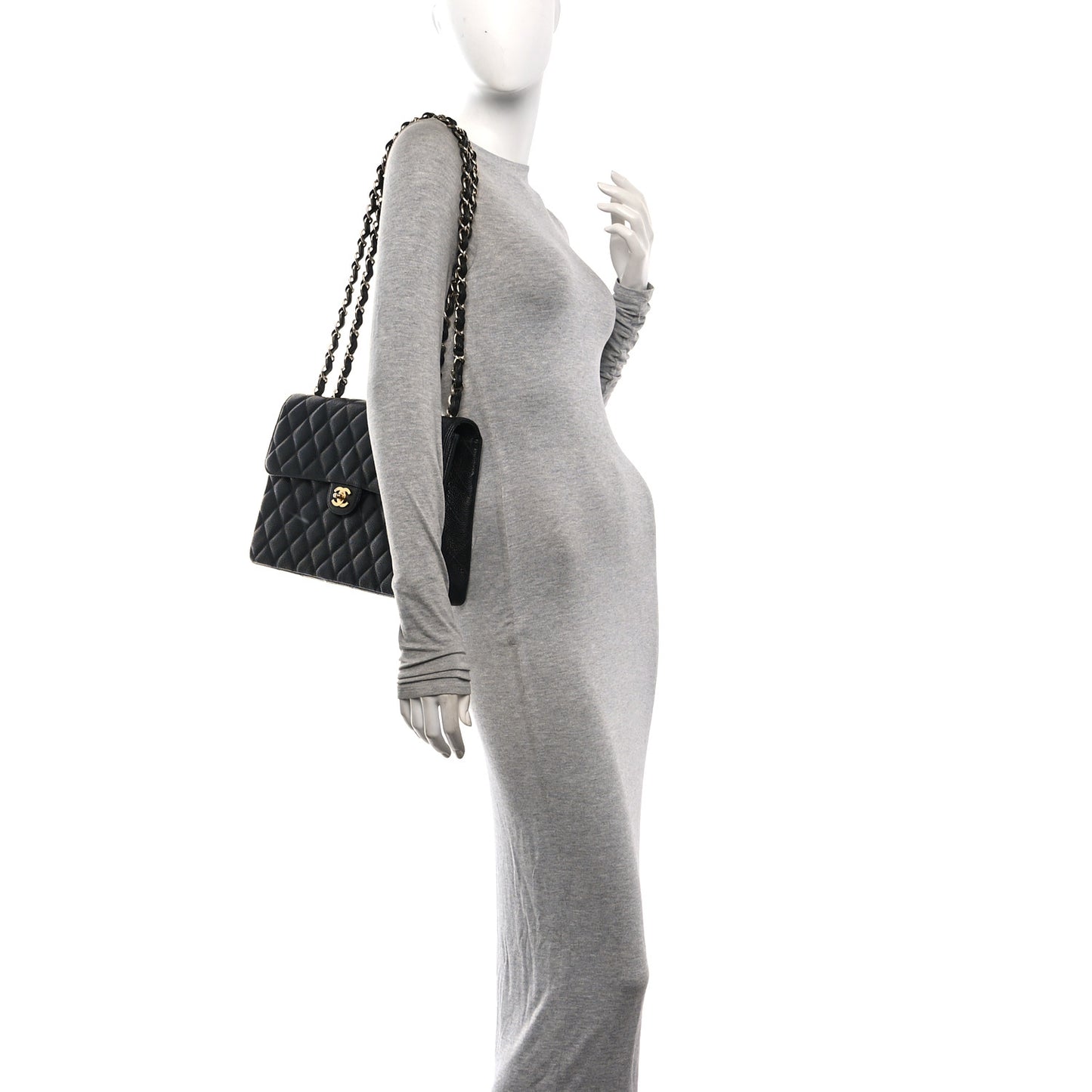 Caviar Jumbo Single Flap Black