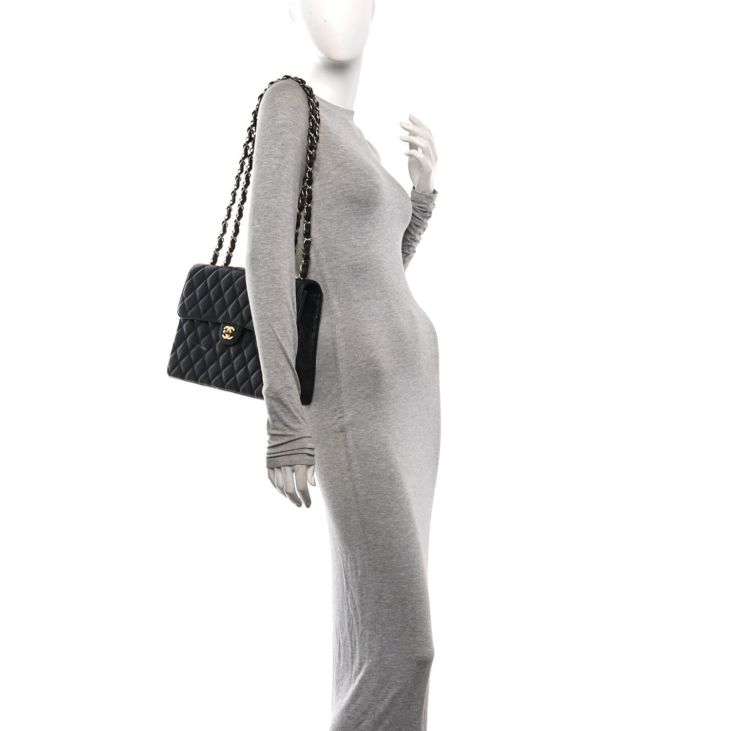 Chanel Caviar Jumbo Single Flap Black 2 of 10