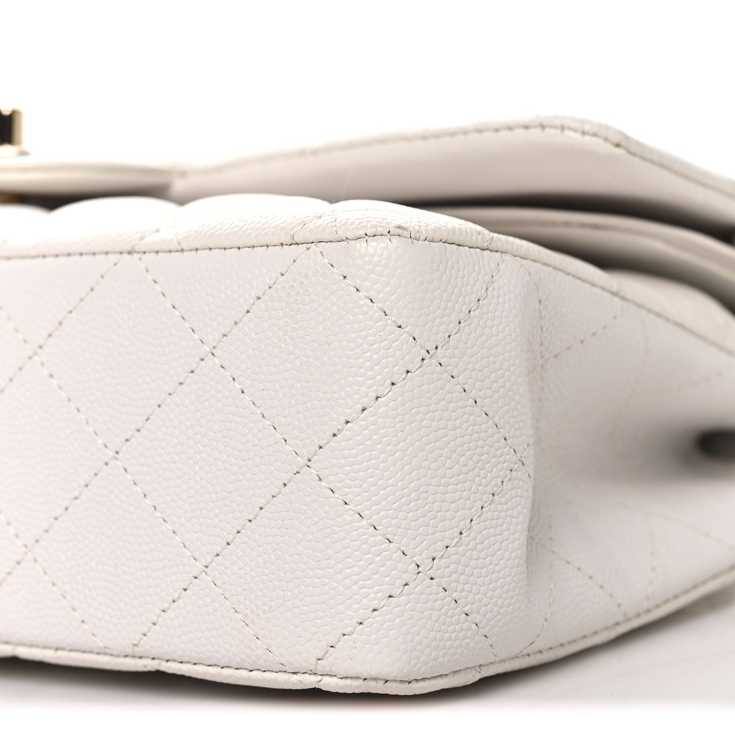 Chanel Caviar Quilted Medium Double Flap White 10 of 11