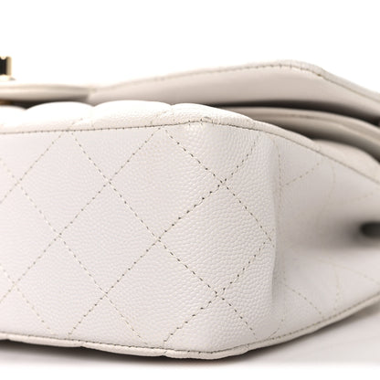 Chanel Caviar Quilted Medium Double Flap White 10 of 11